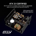 CORSAIR RM850x Fully Modular Low-Noise ATX Power Supply – ATX 3.1 Compliant – PCIe 5.1 Support – Cybenetics Gold Efficiency – Native 12V-2x6 Connector – Black - Image 7